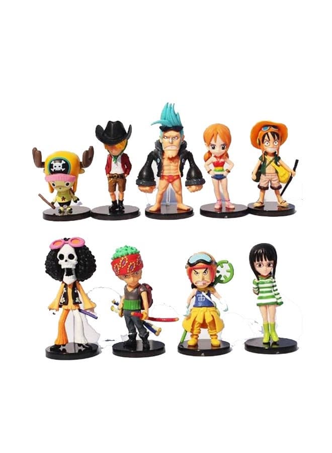 9-Piece Anime One Piece Collectible Action Figure Set - Crew Figurines - 4-6 Inch Posable Models with Detailed Outfits - for Kids Ages 6+