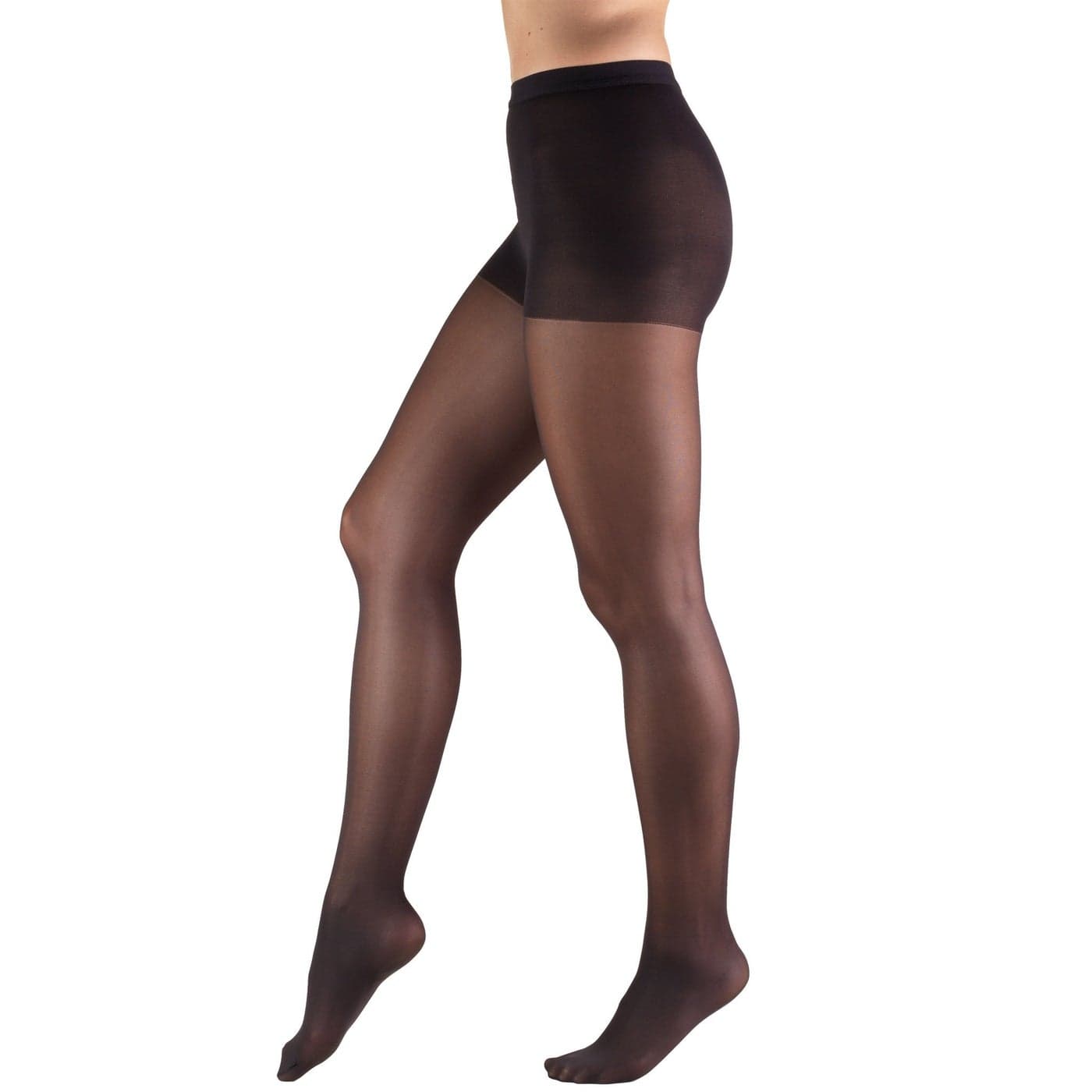Truform Sheer Compression Pantyhose 815 mmHg Womens Shaping Tights 20 Denier Black Medium