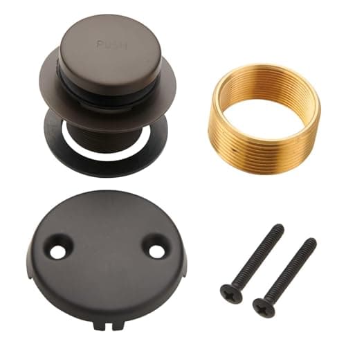 Bronze Tip Toe Bathtub Tub Drain Conversion Kit Assembly, Wellup Tub Drain Trim Kit with Two Hole Overflow Faceplate, Oil Rubbed Bronze