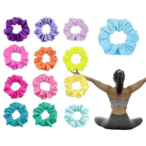 Colorful Waterproof Scrunchies 13 Colors Stylish Hair Scrunchies for Women GirlsQuick Dry Hair Band Exercise Stretchy Ponytail HolderHair Ties Accessories for Swimming Yoga Running