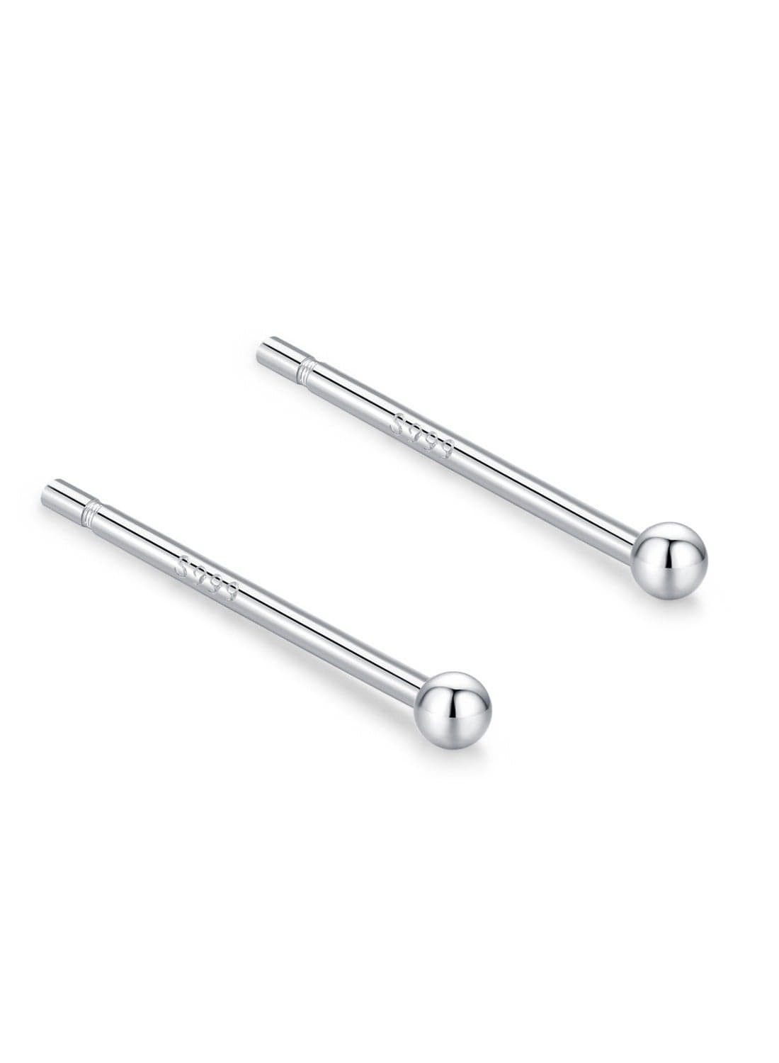 pure silver earrings, women's minimalist earrings, small and delicate,ear hole maintenance, anti blocking silver earrings
