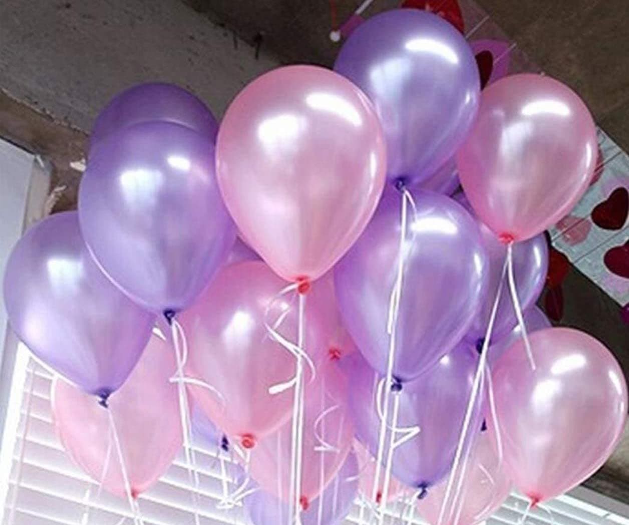 AMFIN® (Pack of 200) 10 inch Metallic Balloons Light Purple and Light Pink for Birthday Decoration, Decoration for Weddings, Engagement, Anniversary - Light Purple & Light Pink