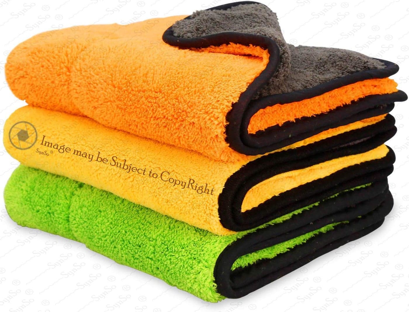 SynSo Microfiber Cleaning Cloth Extra Thick Microfiber Towel Absorbent Dust Cloths Lint Free Cloth for Car Kitchen Window