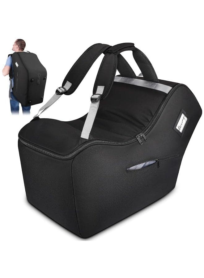 YOREPEK Padded Car Seat Travel Bag Backpack Compatible with All Nuna Pipa Car Seat and Base, Infant Car Seat Bags for Air Travel with Shoulder Straps, Carseat Cover with Side Pocket, Protective Feet