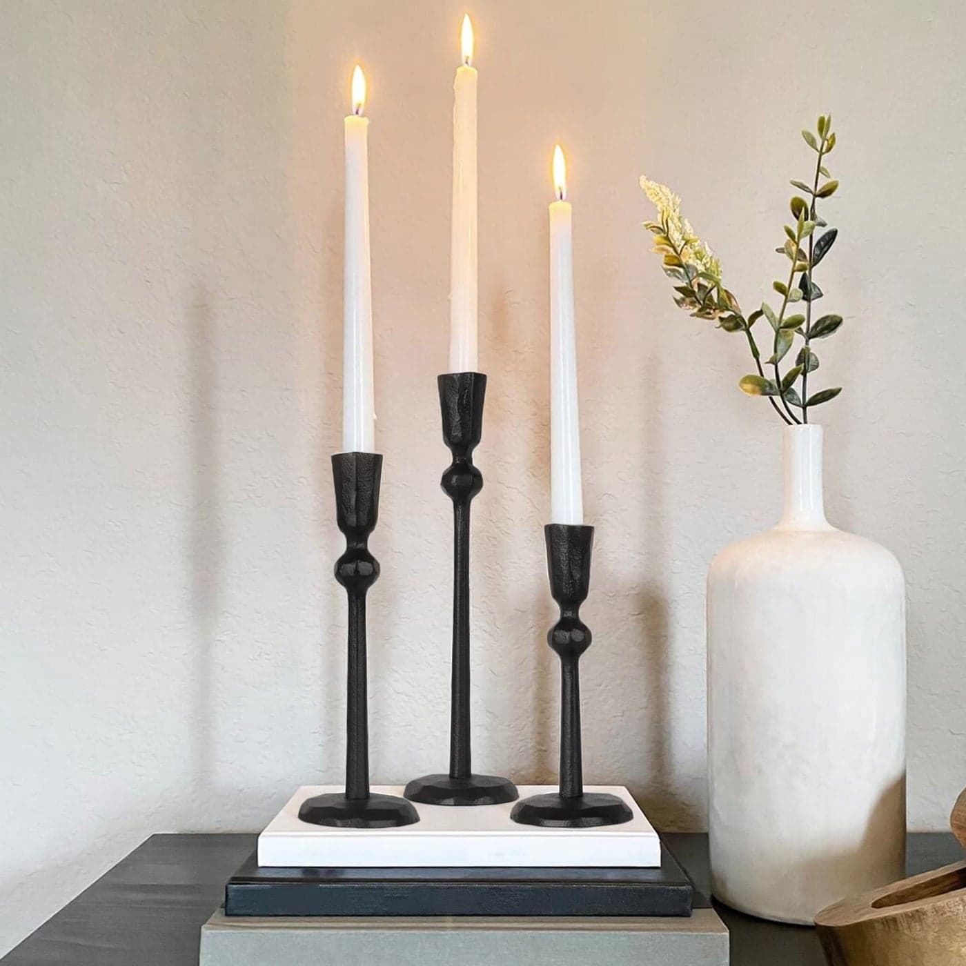 Iron Taper Candle Holder Set of 3 Decorative Candle Stand Candlestick Holder for Wedding Dinning Party