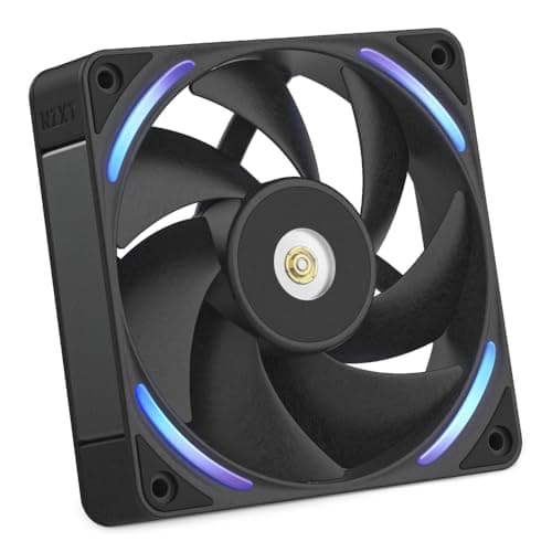 NZXT F120X Performance Fan 120mm PWM RGB PC Case Fan Max Airflow Static Pressure Low Noise LCP Frame Blades Magnetic Fluid Dynamic Bearing 30mm Thick Black