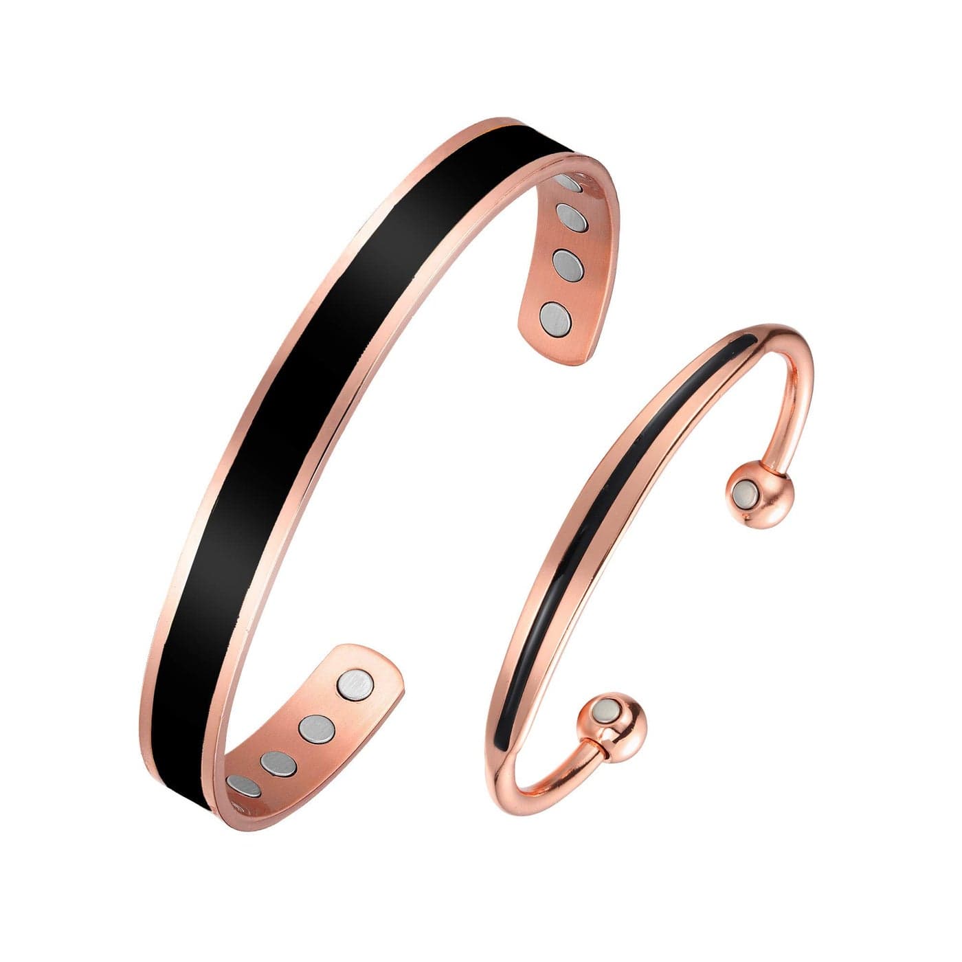 BioMag Copper Bracelet for Men Women 999 Copper Magnetic Bracelet Adjustable Jewelry Box Gift2PCS