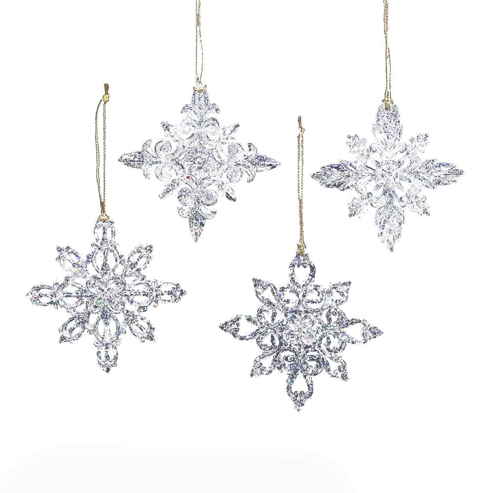 Kurt S Adler W3613 Ornaments Clear 4 Count