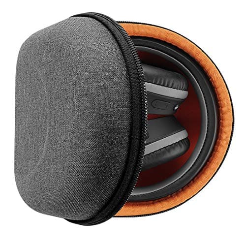 Geekria Shield Headphones Case Compatible with JLab Go Lux ANC, Audio Neon Folding/Studio Pro, Replacement Hard Shell Travel Carrying Bag (Dark Grey)