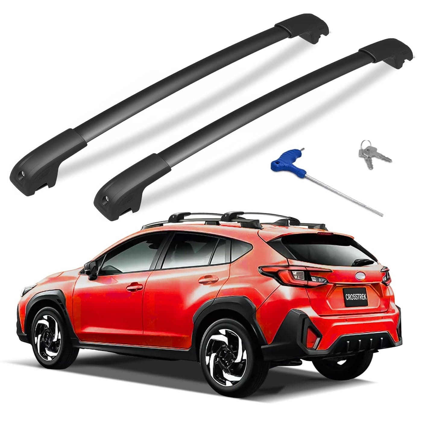 HmmtyRack 300lbs Lockable Roof Rack Cross Bars Compatible with Subaru Crosstrek 2024 2025 Not for Wilderness Aluminum Roof Rails Crossbar for Rooftop Cargo Bars Luggage Racks Bike Kayak Snowboard