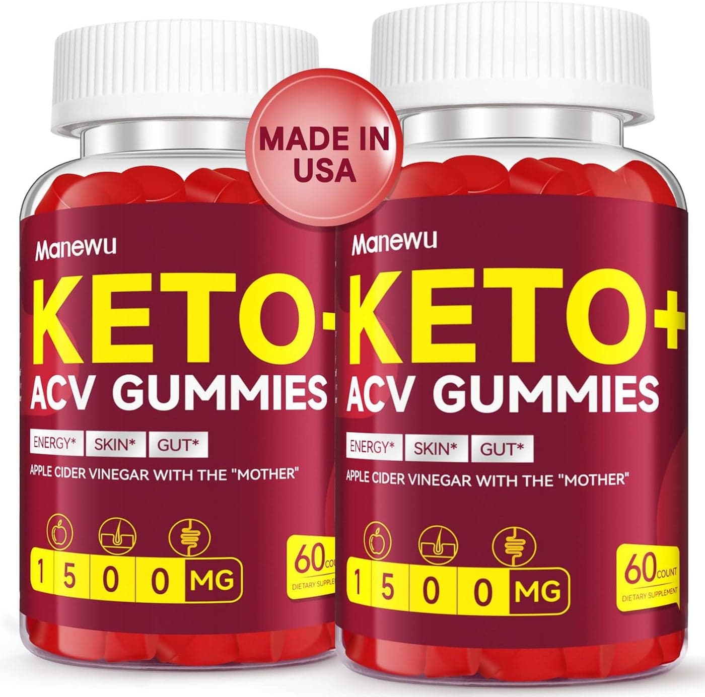 Keto ACV Gummies Rapid Keto ACV Diet Supplement ACV Keto Gummies for Women Men 1500mg Organic Gluten Free Apple Cider Vinegar with Mother Support Gut Digestion