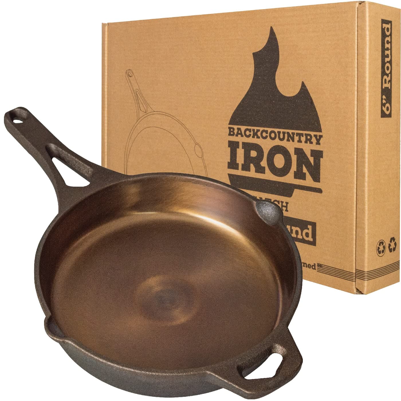 Backcountry Iron 6 Inch Smooth Wasatch PreSeasoned Round Cast Iron Skillet