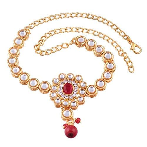 I Jewels 18k Gold Plated Stone & Kundan Studded Bajuband/Vanki/Armlet/Bajubandh for Women (PB05R) (Pack of 1)
