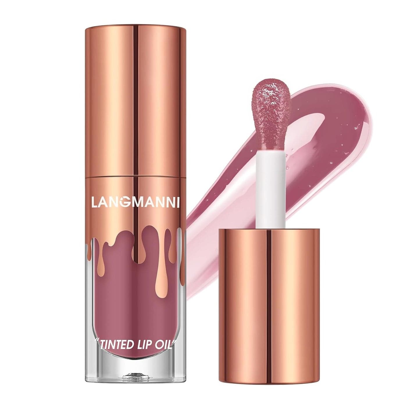 LANGMANNI Tinted Lip Oil Vibrant HighShine Moisturizing Lip Care Six Distinct Shades With Versatile CrueltyFree 024 Fl oz 04 025 Fl Oz Pack of 1