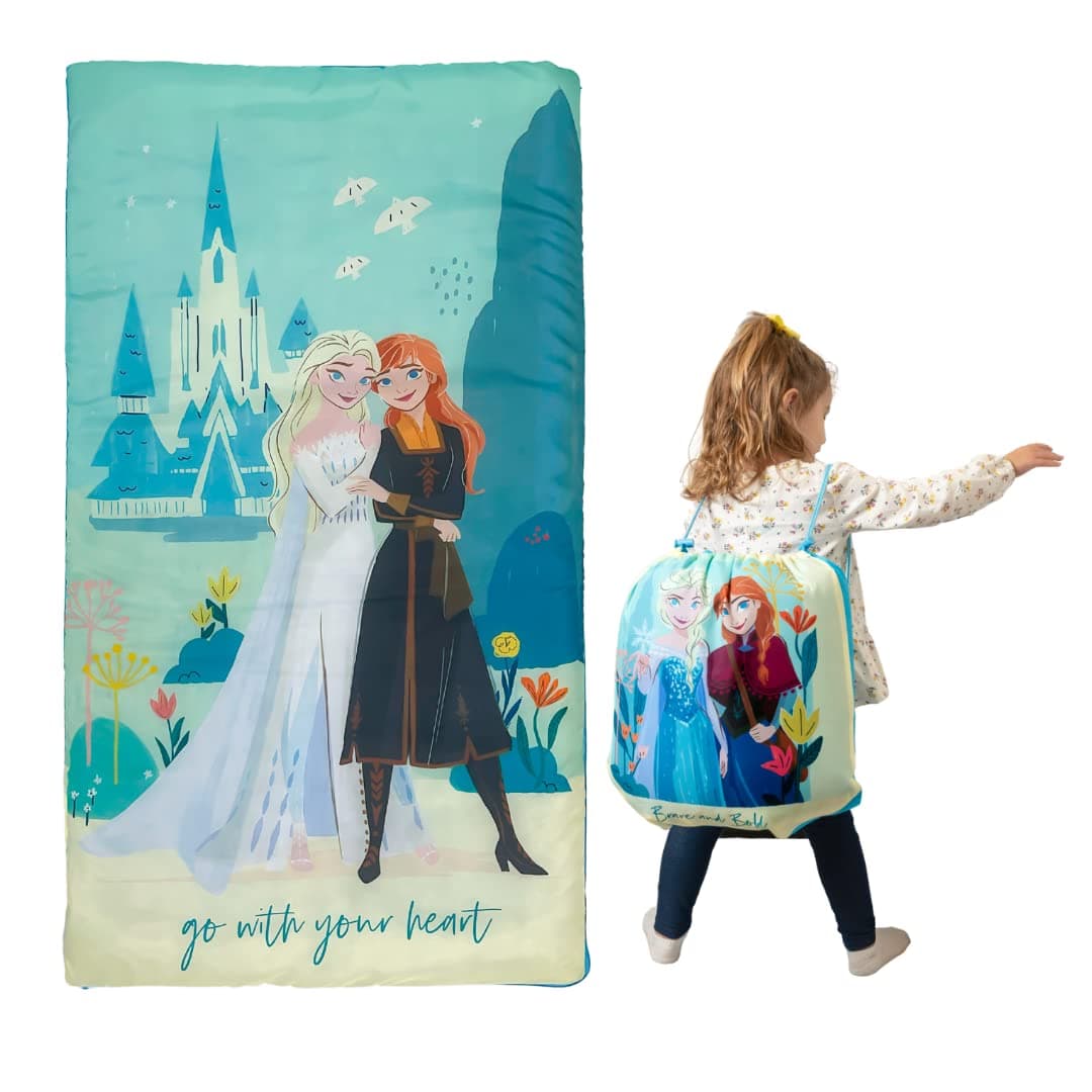 Frozen 2 Kids Soft Lightweight 2 Piece SleepingSlumber Bag and Sling Bag Set 46L X 26W Official Licensed Disney Product by Franco