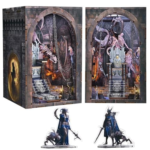 MiniCity Book Nook Kit DIY Miniature House Dollhouse Kit for Adults and Teens Booknook Tiny House Bookshelf Gifts for Family Throne of Skulls
