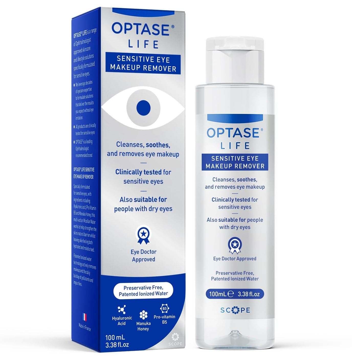 Optase Life Sensitive Eye Makeup Remover Gentle Effective for All Skin Types Breakthrough Innovation vs Traditional Micellar Water 100ml