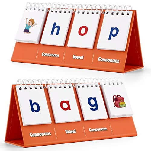 Aizweb CVC Word BuilderPhonics Games Flash Cards for Preschool Kindergarten ClassroomMontessori Special Education Reading Manipulative Spelling Toy for Learning Activity Teacher School Supplies
