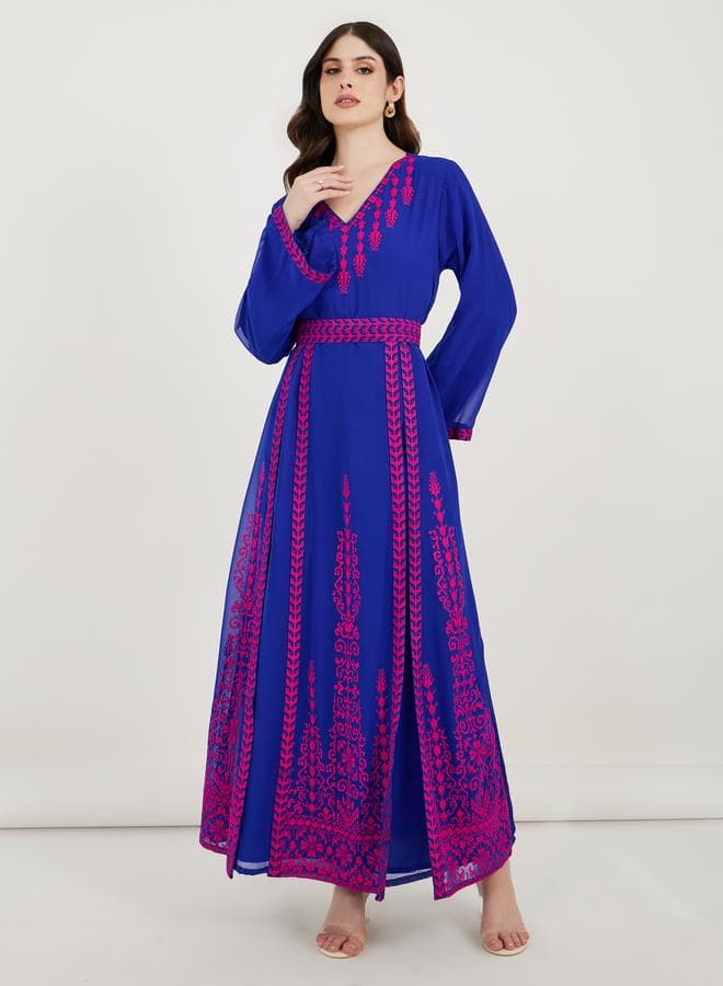 Georgette Kaftan with Cross-Stitch Threadwork