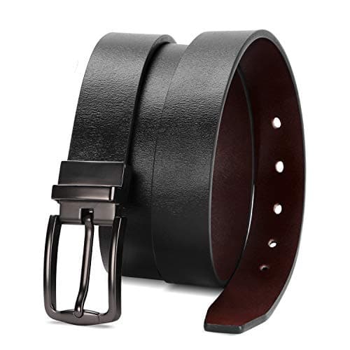 XZQTIVE Reversible Leather Belts for Women with Rotated Metal Buckle Fashion Women Belts(1 Pcs Smoked Gunmental)