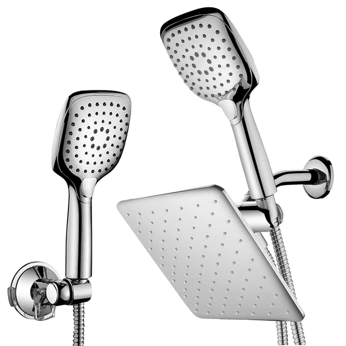 HotelSpa 105in Rain Shower HeadHandheld Combo Convenient PushButton Flow Control Button for easy onehanded operation Switch flow settings with the same hand LowReach Bracket included
