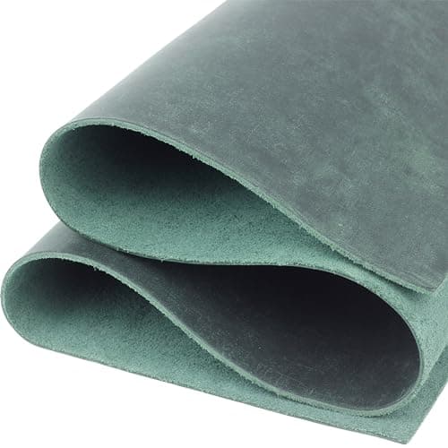Toprank Genuine Leather Sheets for Crafts 6X12 Precut Full Grain Leather Tooling Leather 16mm Cowhide Leather Pieces Square Green