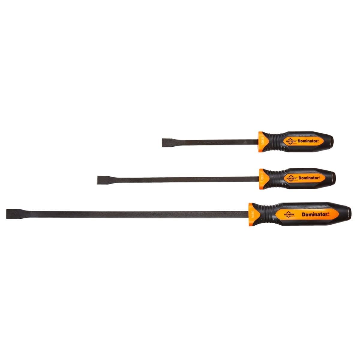 Mayhew Tools 14071OR Dominator Pro 3Piece Pry Bar Set 12 17 25 Curved Pry Bars Orange
