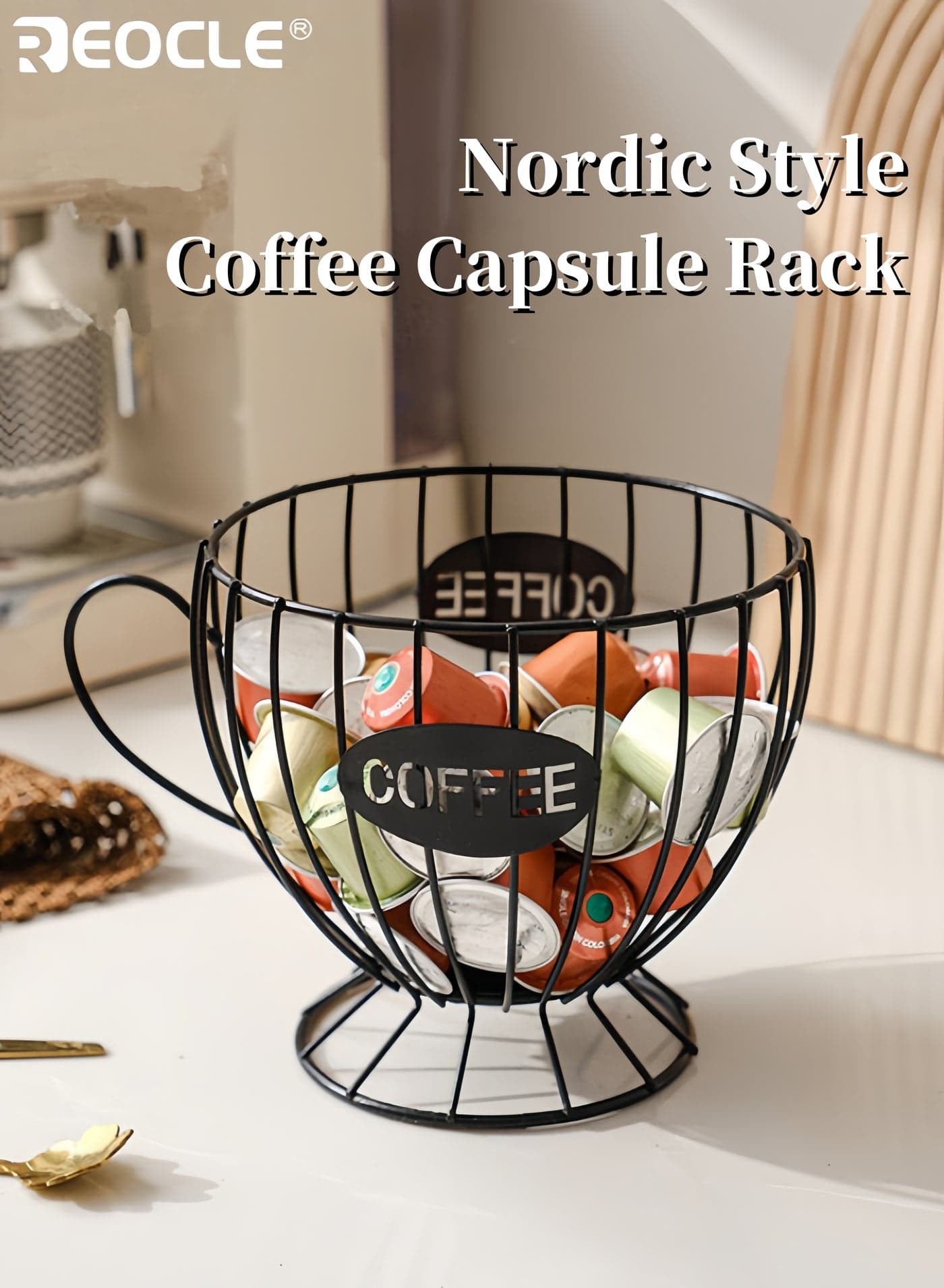 Nordic Style Coffee Capsule Rack Luxury Home Storage Display Organizer for Coffee Shop Bar Snacks and Candy
