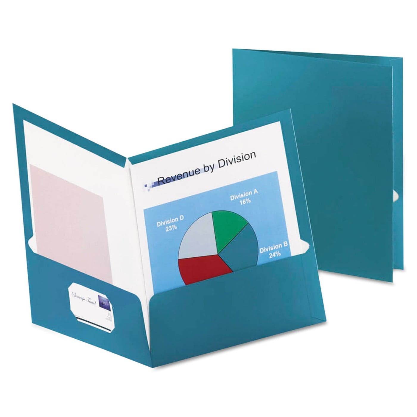 Oxford Metallic TwoPocket Folders Teal Letter Size 25 per Box 5049561