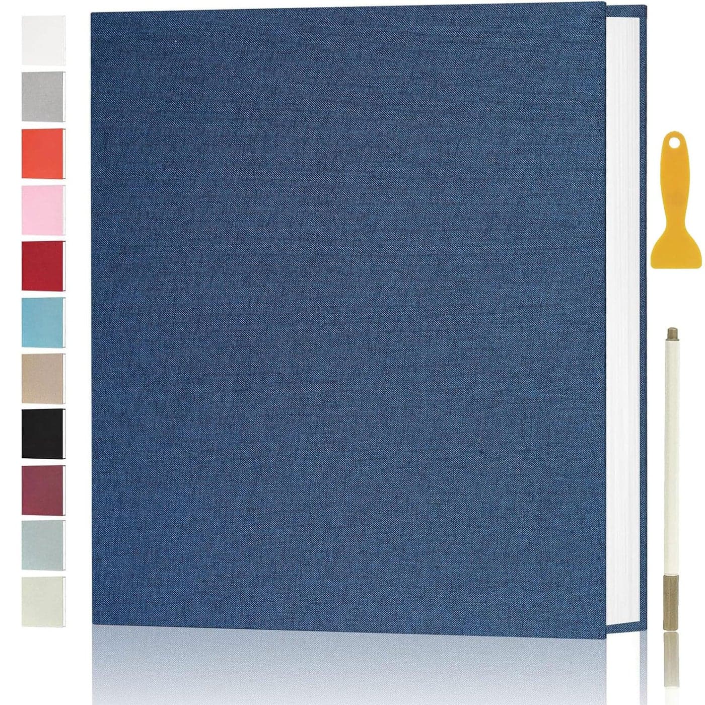 Photo Album Self Adhesive Pages for 4x6 5x7 8x10 Pictures Scrapbook Magnetic Photo Albums with Sticky Pages Books with A Metallic Pen for Baby Wedding Family 11x106 Blue 40 Pages