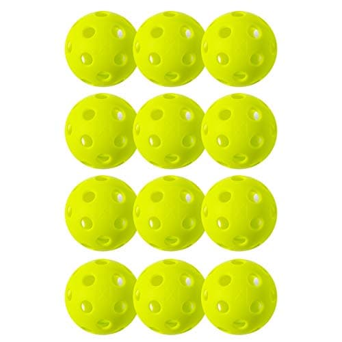 Franklin Sports X-26 Indoor Pickleballs - Indoor Court Balls - USA Pickleball (USAPA) Tournament Approved - 12 Pack Inside Balls - Lime Green