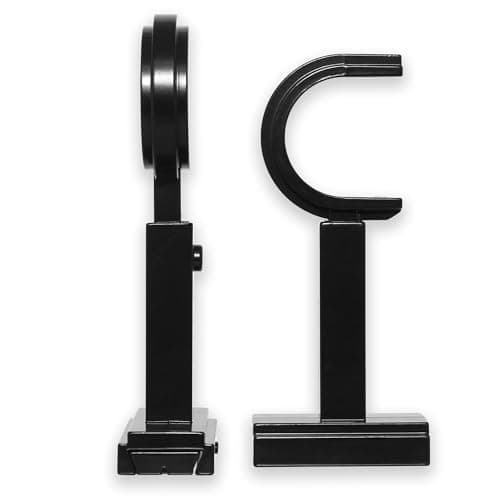 BlastHome Luxury Adjustable Curtain Rod Brackets Premium Quality Heavy Metal Replacement Accessory Signature Collection Set of Two Fits Up to 1 14 Diameter Curtain Rods Tuxedo Black Finish