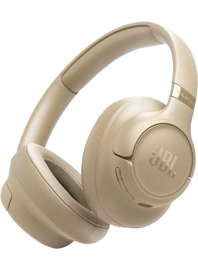 JBL Tune 730BT Wireless Over-Ear Bluetooth Headphones with Pure Bass Sound, 76H Battery Life, Dual Beamforming Mics, Multi-Point Bluetooth 6.0, Foldable & Comfortable Beige