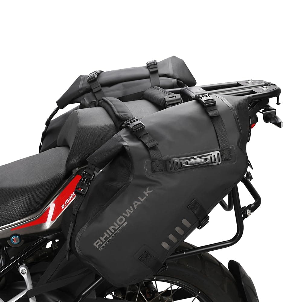 Rhinowalk Motorcycle Saddle Bags Waterproof AntiVibration Motor Side Bags Shoulder Bag Motorbike Panniers 28L14L2 for most Adventure and Sport Motorcycle Racks 1 Pair
