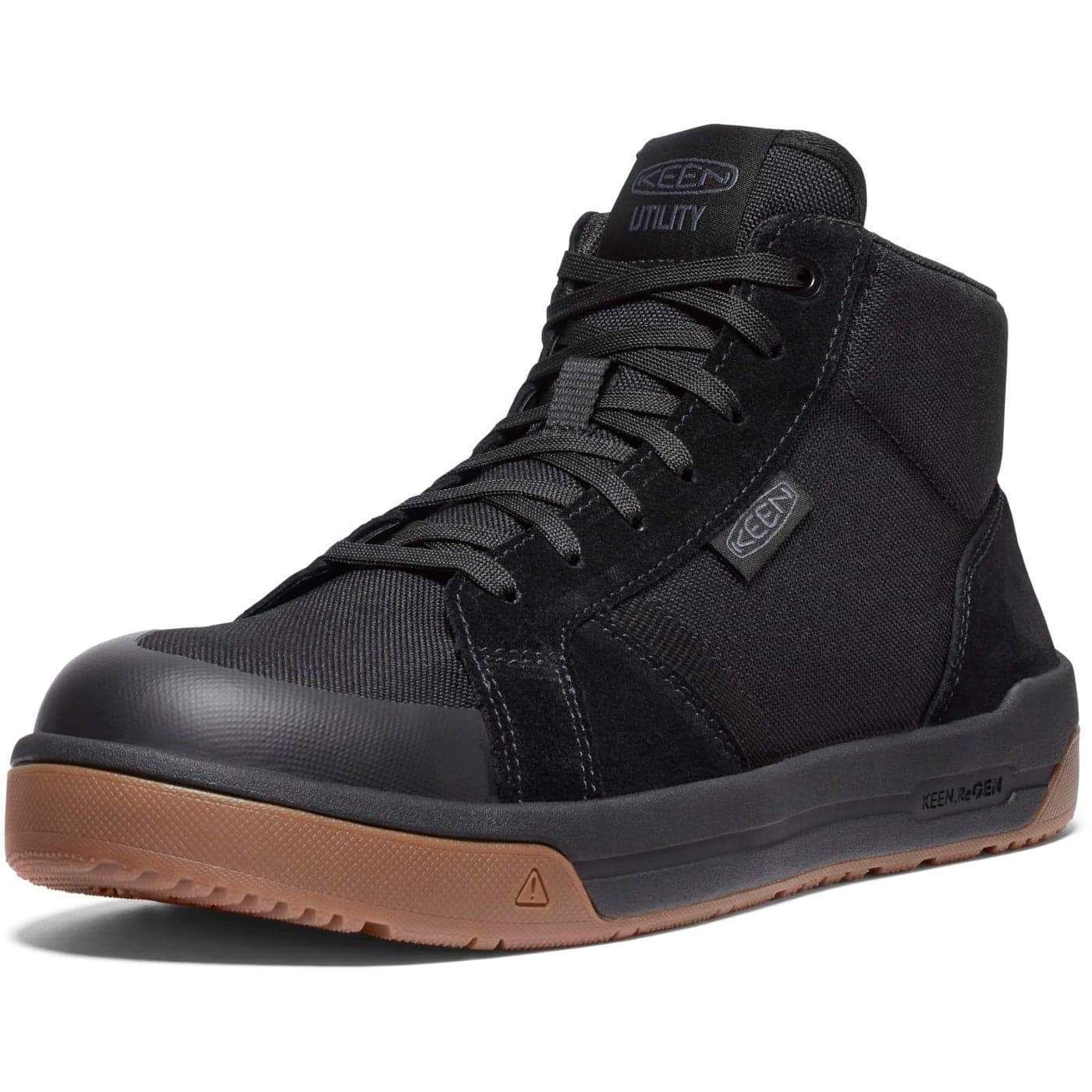 KEEN Utility Mens Kenton Mid Top Composite Toe Breathable Work Sneakers BlackGum 11 Wide