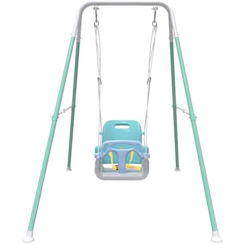 Multifunctional Toddler Swing Foldable Baby Swing Outdoor Indoor Use Easily Installable and Storable Blue