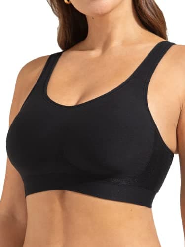 SHAPERMINT Compression Bras - Wirefree, Small to Plus Size Bras for Women Black