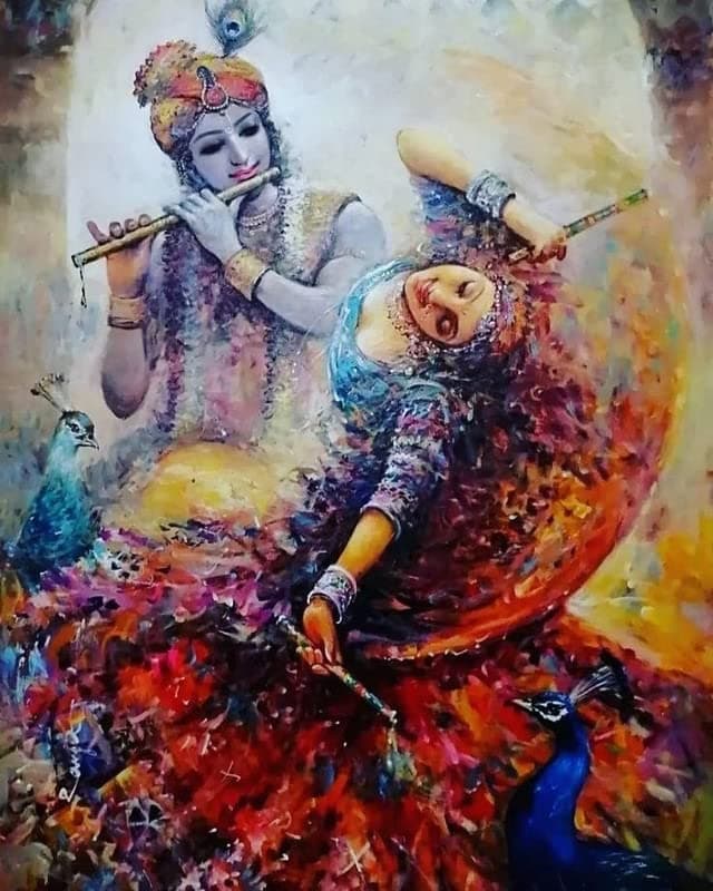 TULIP N TURTLE Radha Krishna Dandia DIY 5D Diamond Painting by Number Kits Diamond Drill Diamond Painting Kit Cross Stitch Pictures Arts Craft