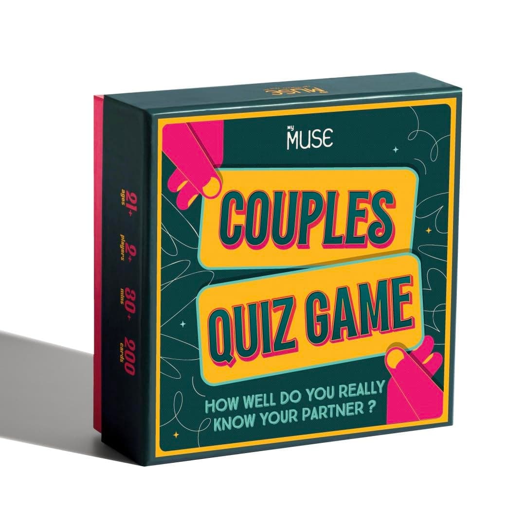 MYMUSE Couples Quiz Card Game Gifting Idea 200 Hilarious Unusual Prompts 4 Fun Categories Perfect Match Wedding Engagement Bachelorettes Romance House Party Besties Relationships