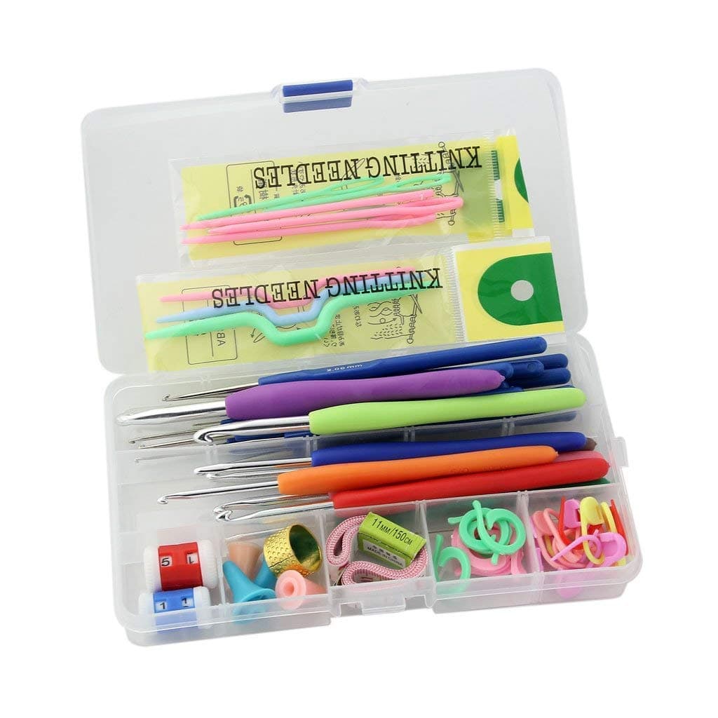Tusmad Supremo Aldo Knitting Crochet Hook Needle Set Large 53 Pcs Ergonomic Knitting Needle Kit Knitting Needle Kit Organizer with 16Pcs Soft Grip Handles Hooks Tapestry for Hand Knitted