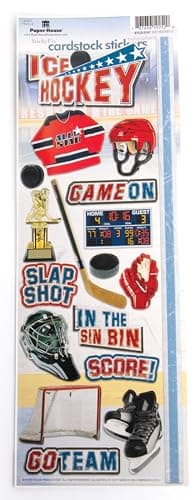 Paper House Productions Cardstock Sticker Sheet for Crafts Scrapbooking Collecting Hockey