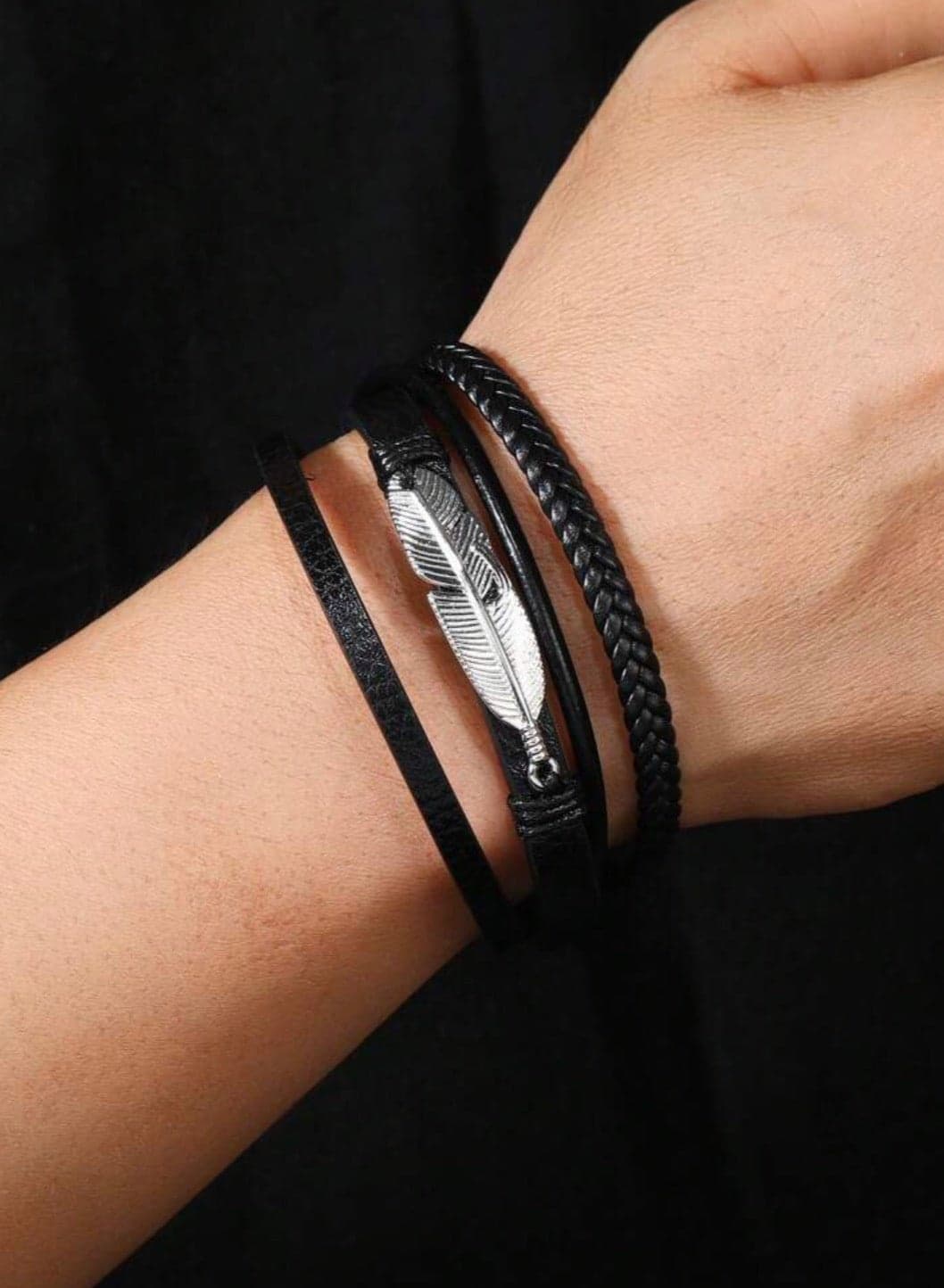 Elegant High Quality Of PU Leather Bracelet For Men