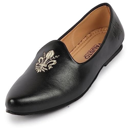 FAUSTO FST 3628 BLACK-45 Men's Ethnic Jalsa Jutis and Mojaris (11 UK)