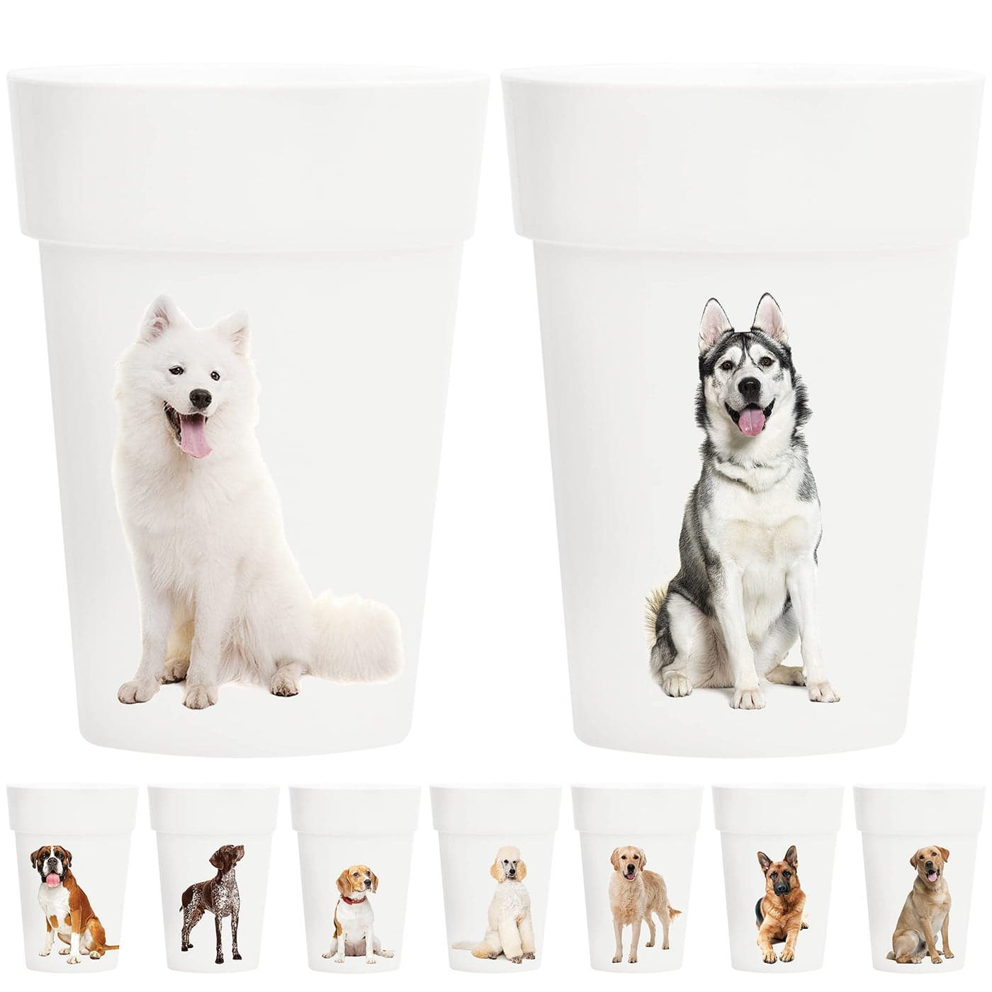 Youngever 18 Pack 12 Ounce Plastic Kids Juice Tumblers Unbreakable Drinking Glasses Plastic Cups Reusable Stackable NO BPA Toprack Dishwasher Safe Dog Theme