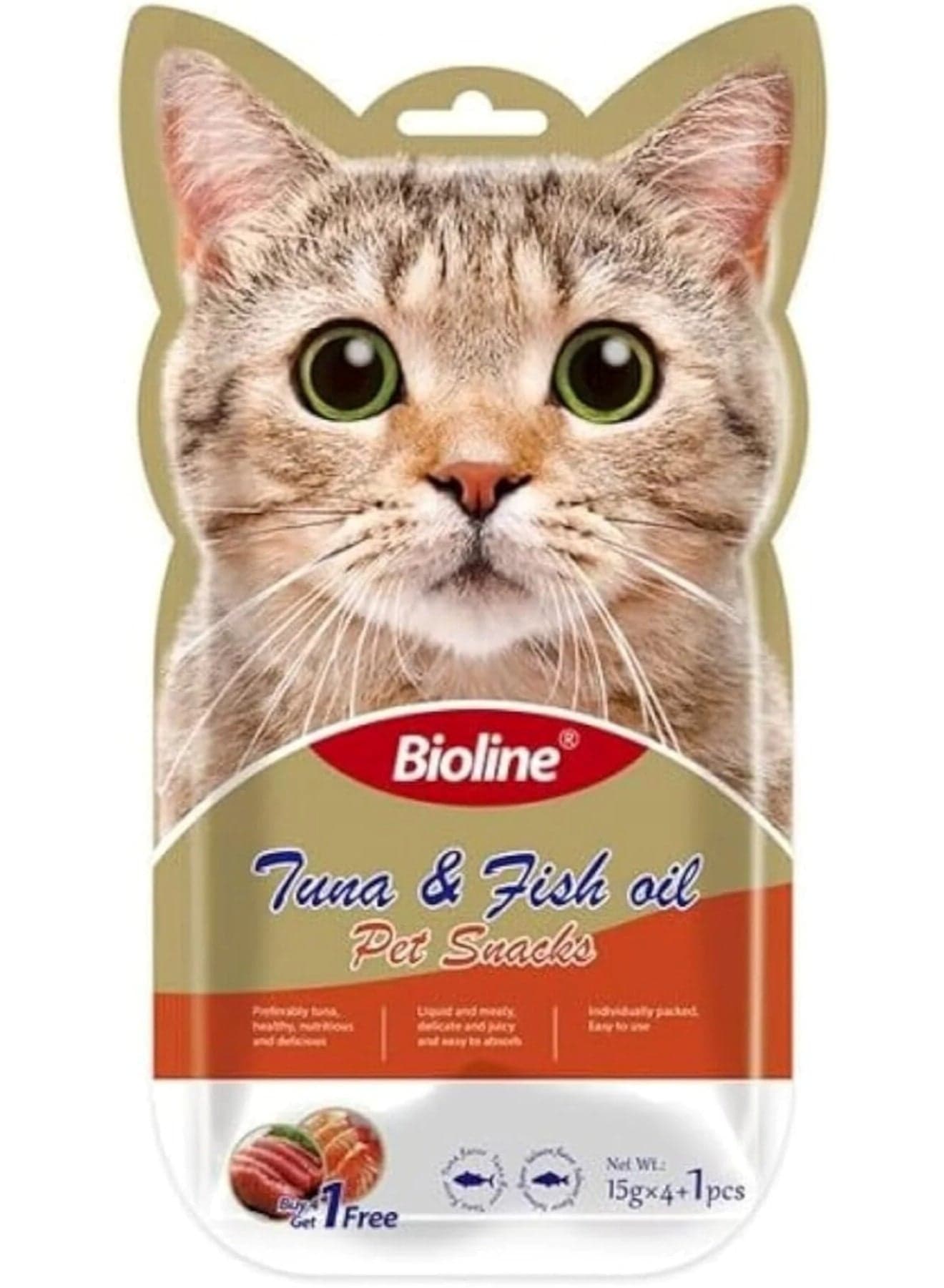 Cat Treats – 5×15g Tuna & Fish Flavor