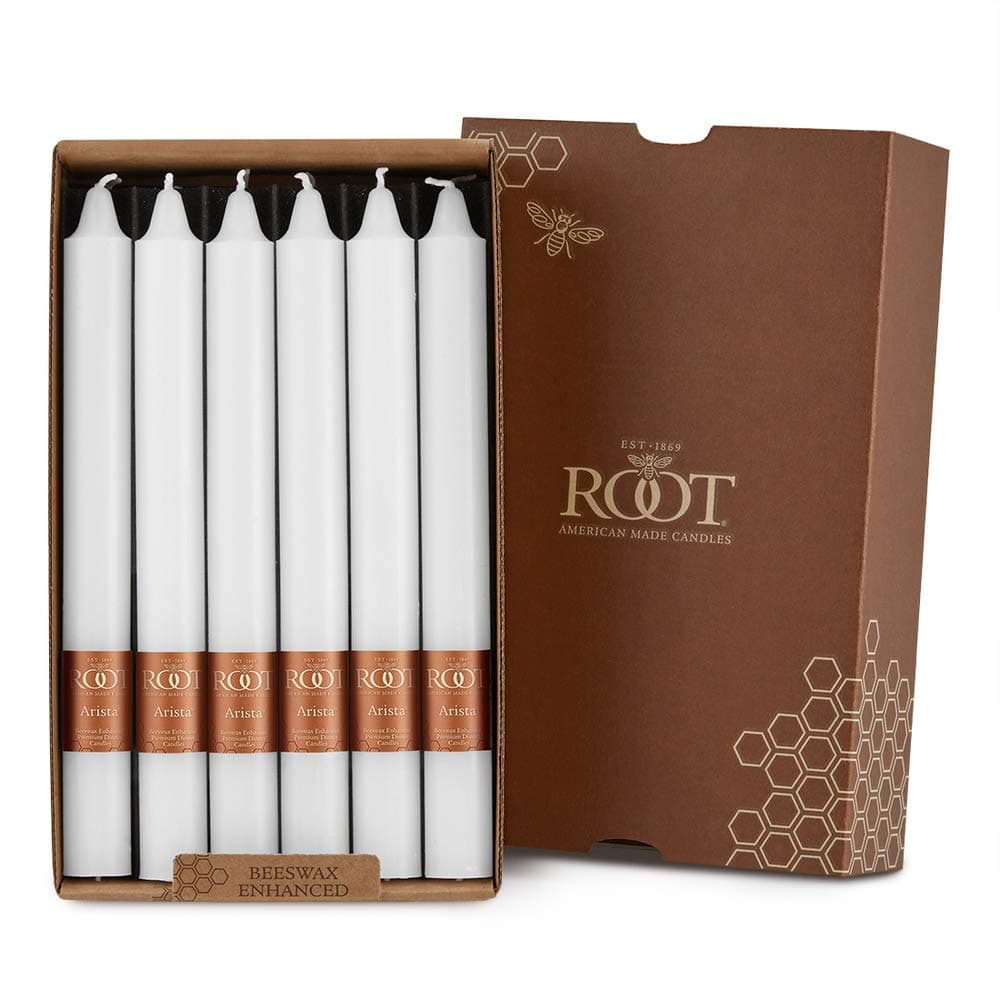 Root Candles 89147 Unscented Smooth Arista 9Inch Dinner Candles 12Count White
