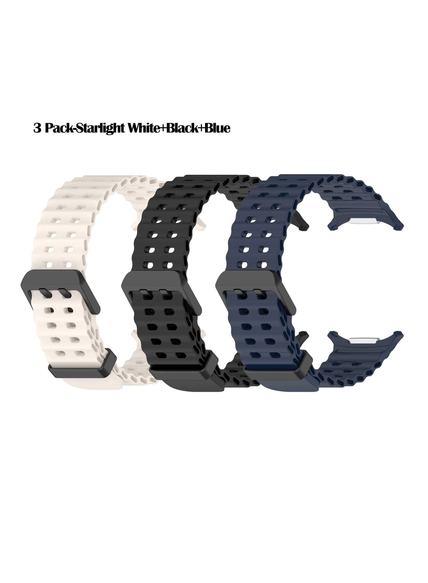 3 Pack Samsung Galaxy Watch Ultra 2025 47mm Soft Silicone Replacement Strap - High Quality, Lightweight, Stylish Durable - Easy Installation - Replacement Strap for Samsung Galaxy Watch Ultra 2025 47mm