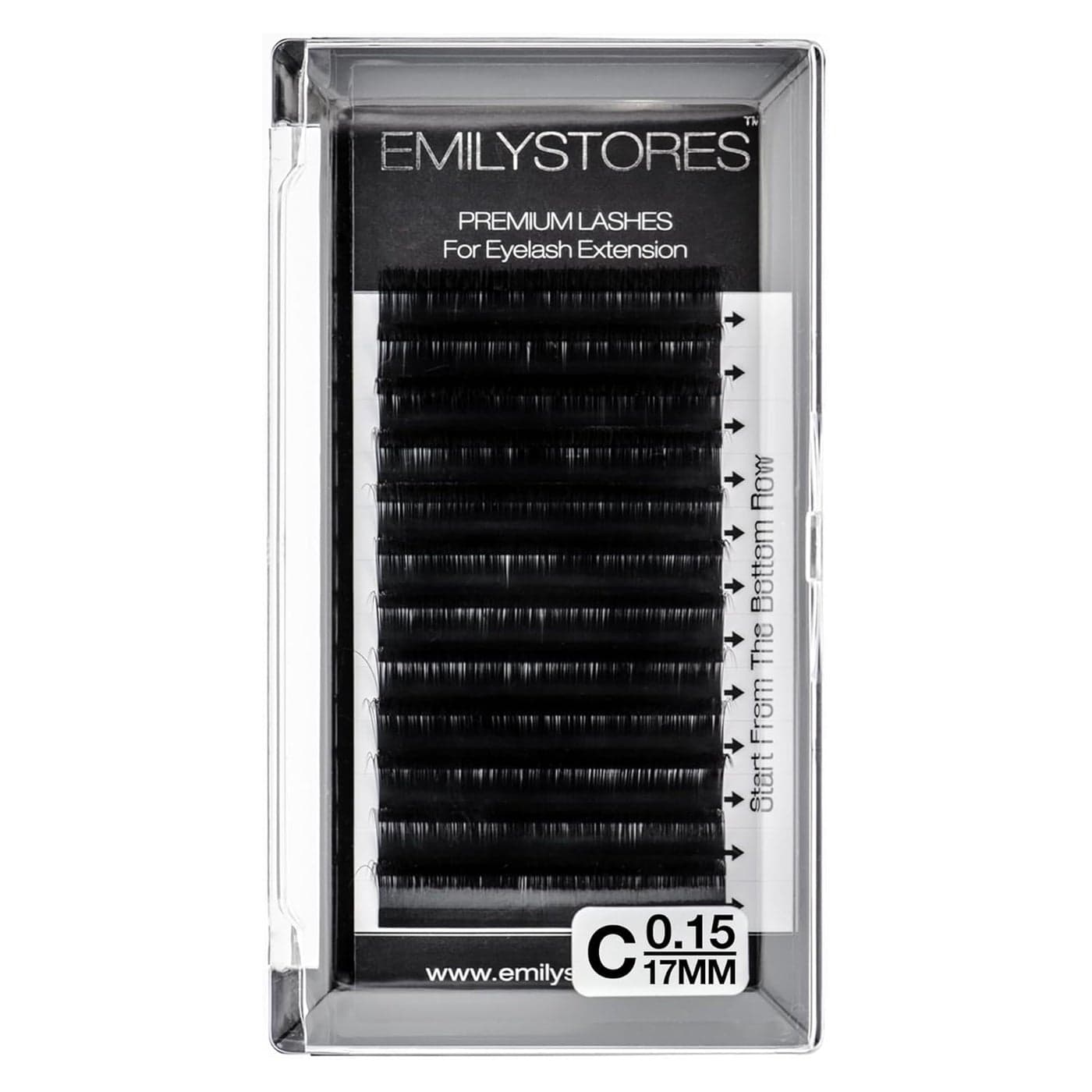 EMILYSTORES Eyelash Extensions 015mm Thickness C Curl 17mm Length Individual Volume Natural Eyelashes For Lash Extensions015C17mm