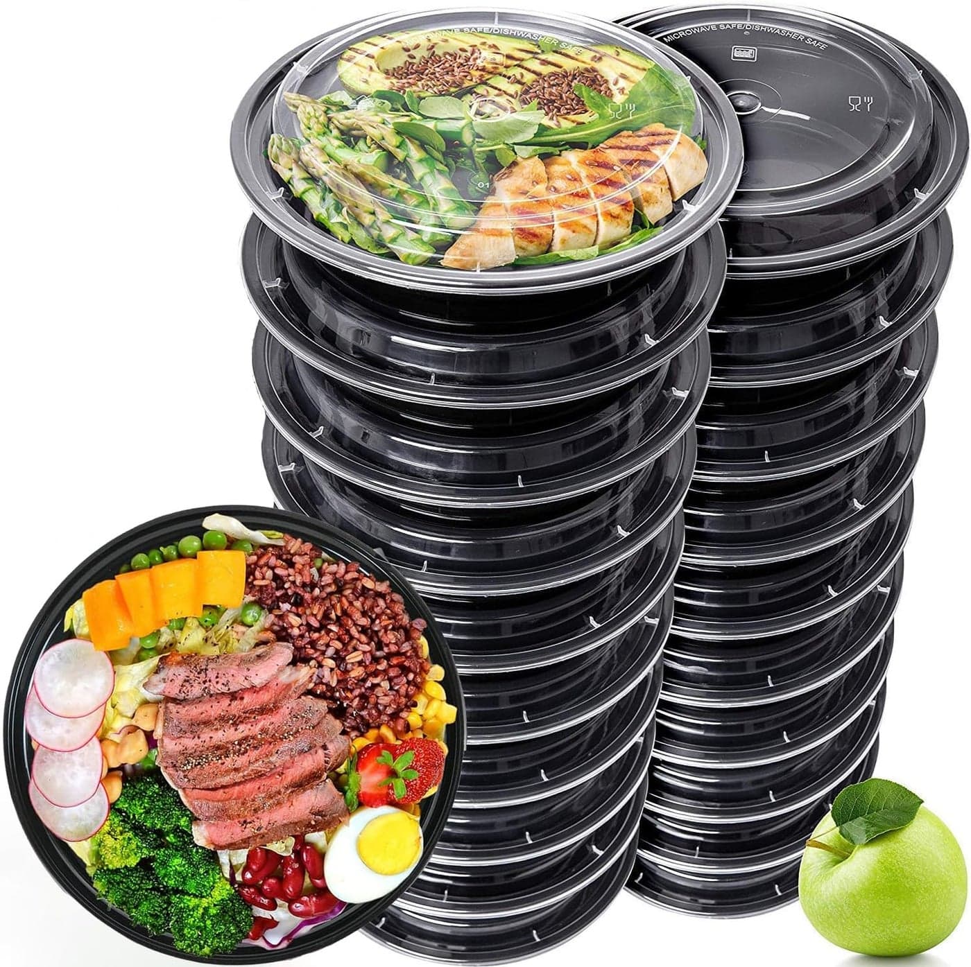20 Pack Meal Prep Containers ReusableBPA Free 32 Oz Food Storage Containers with Lids Reusable Plastic Containers with Lids MicrowaveFreezers Dishwashers Safe Salad Lunch Box
