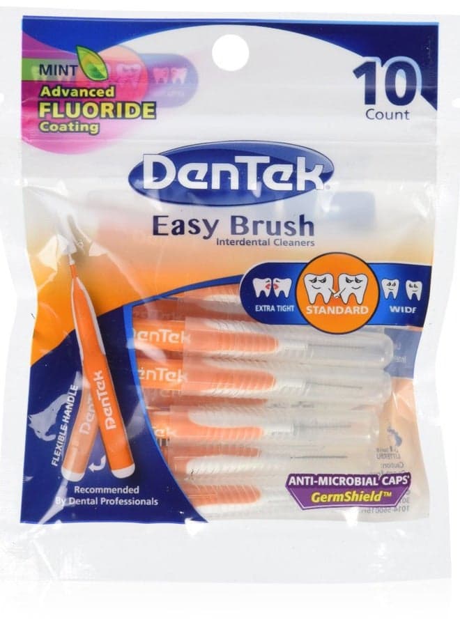 Easy Brush Interdental Cleaners | Brushes Between Teeth | Standard | Mint Flavor | 10 Count (Pack of 6)